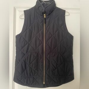 J. Crew Black Quilted Vest XS